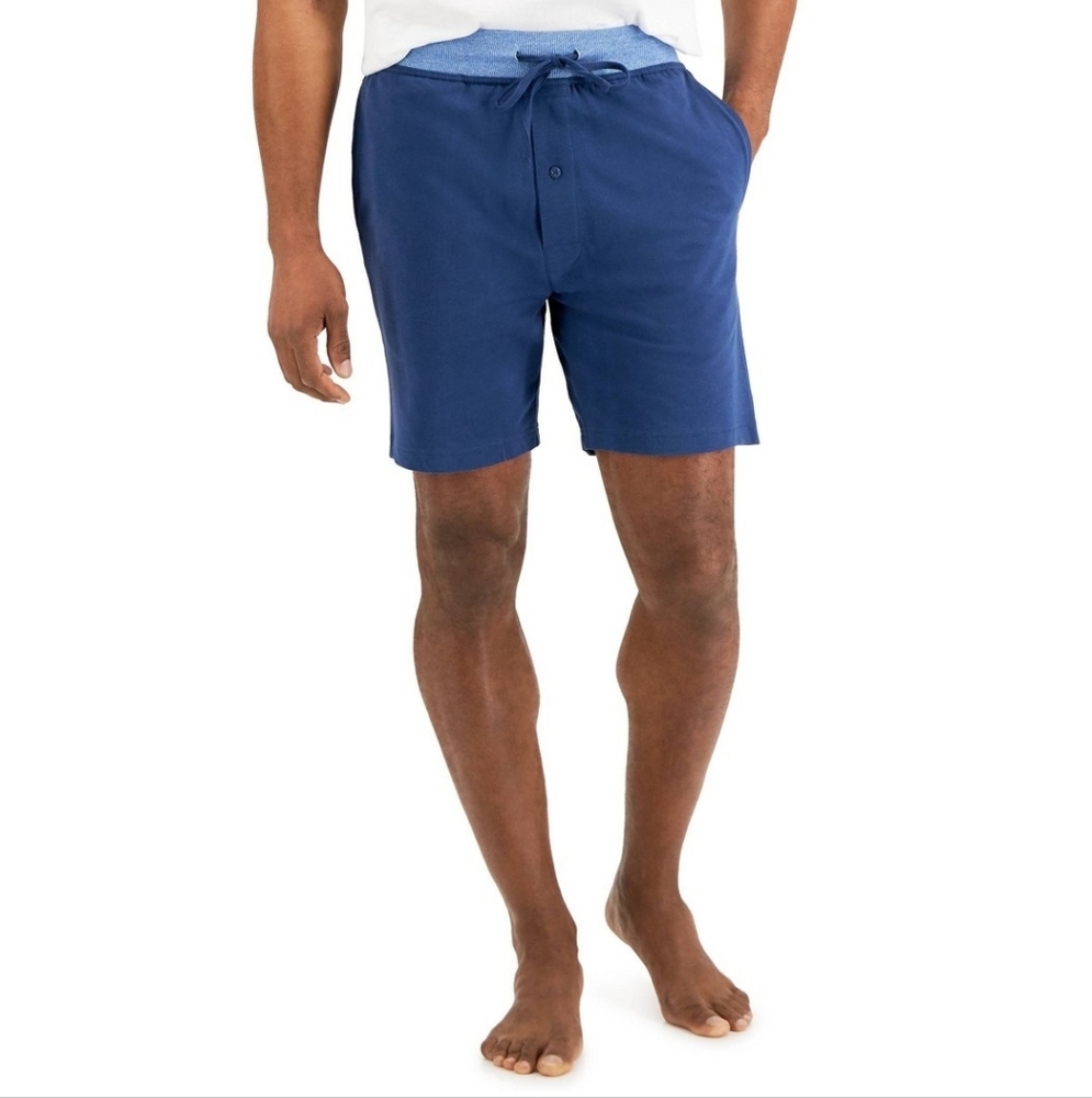 Hanes Premium Men's Pajama Shorts 1pk - Blue With Light Blue Trim - 5XL